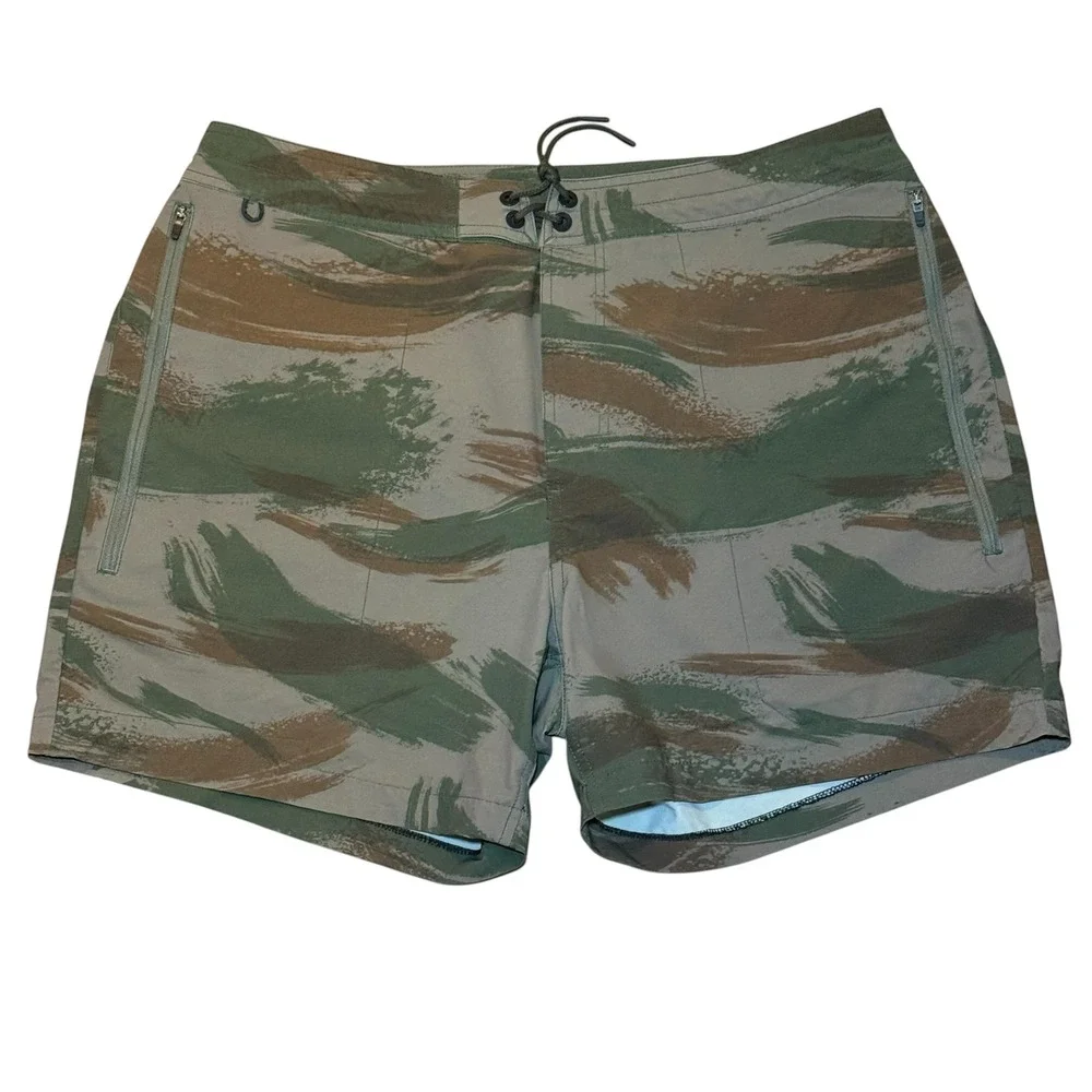 Roark Layover Trail Shorts Mens 38 Camo Hybrid Stretch Zip Pocket Hiking Outdoor